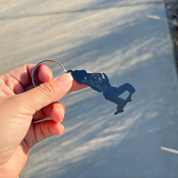 Skating Tough Pup Keychain