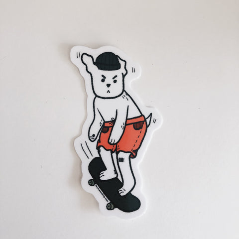 Skater Tough Pup Sticker